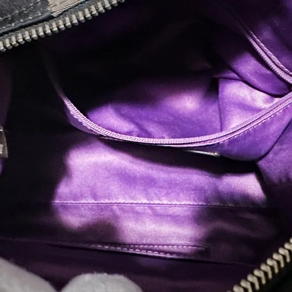 Vintage Coach soho shoulder bag Y2K Poppy Denim Coach Black and silver tote bag - Picture 13 of 17